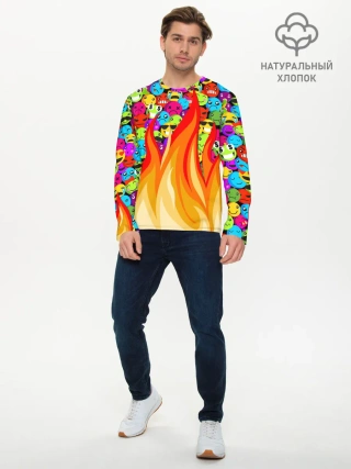 Мужской лонгслив базовый / SLAVA MARLOW - Смайлики