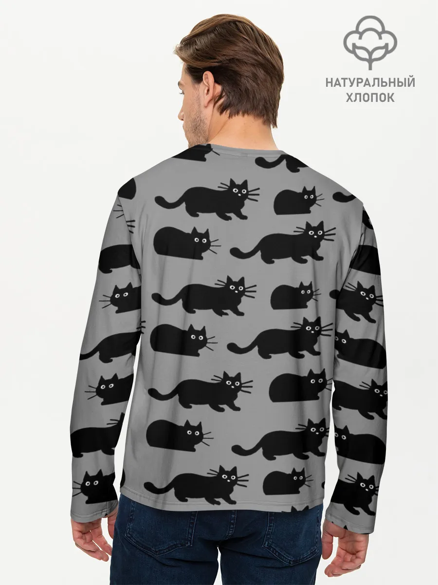 Мужской лонгслив базовый / Котики