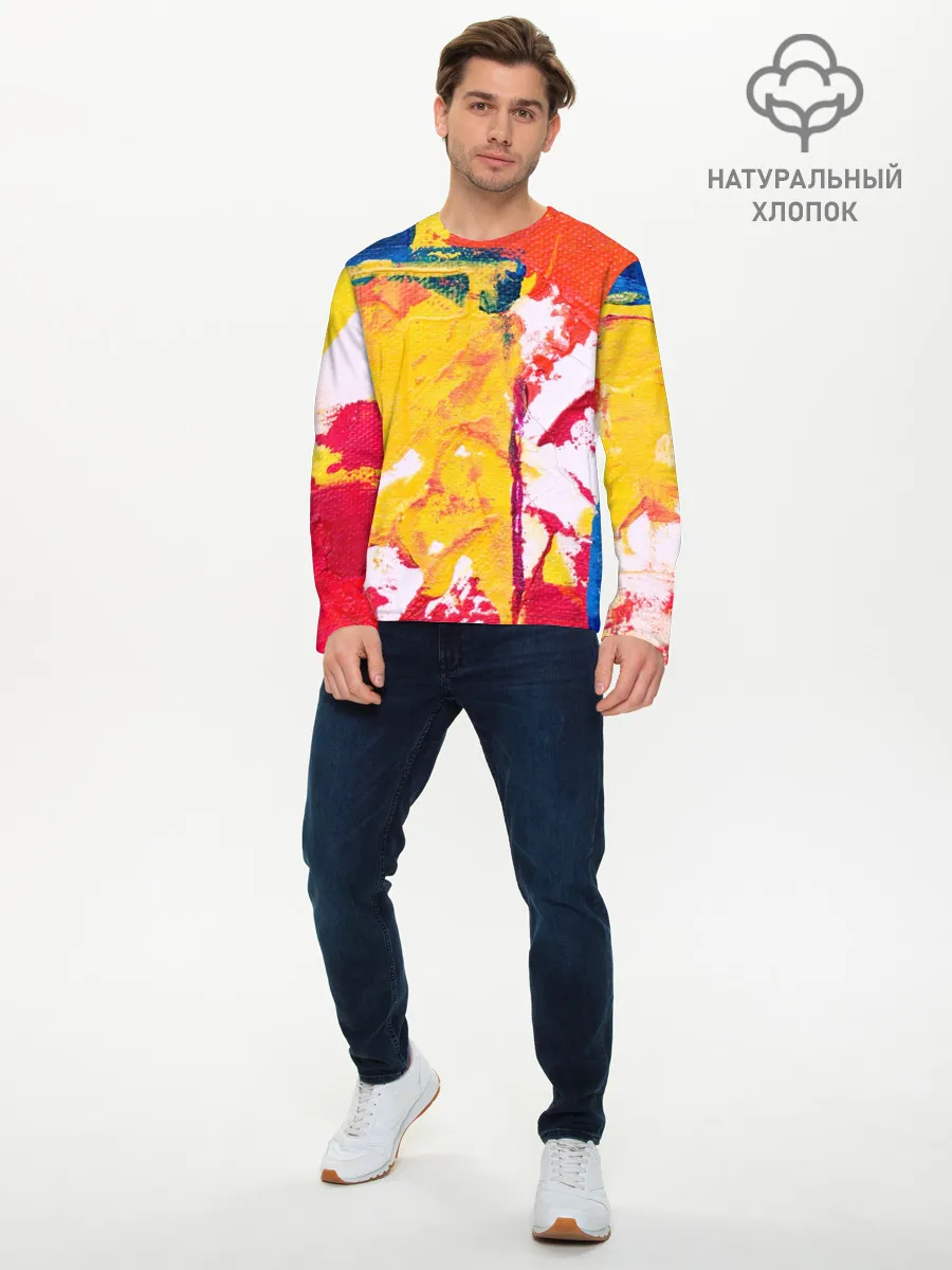 Мужской лонгслив базовый / Красочное счастье