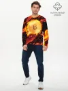 Мужской лонгслив базовый / БИТКОИН ОГОНЬ