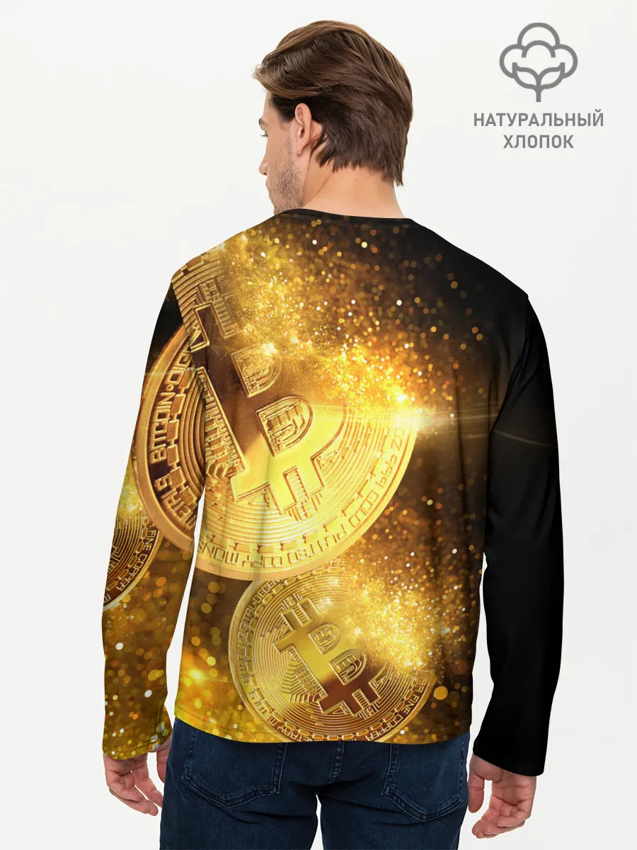 Мужской лонгслив базовый / БИТКОИН ЗОЛОТО | BITCOIN GOLD
