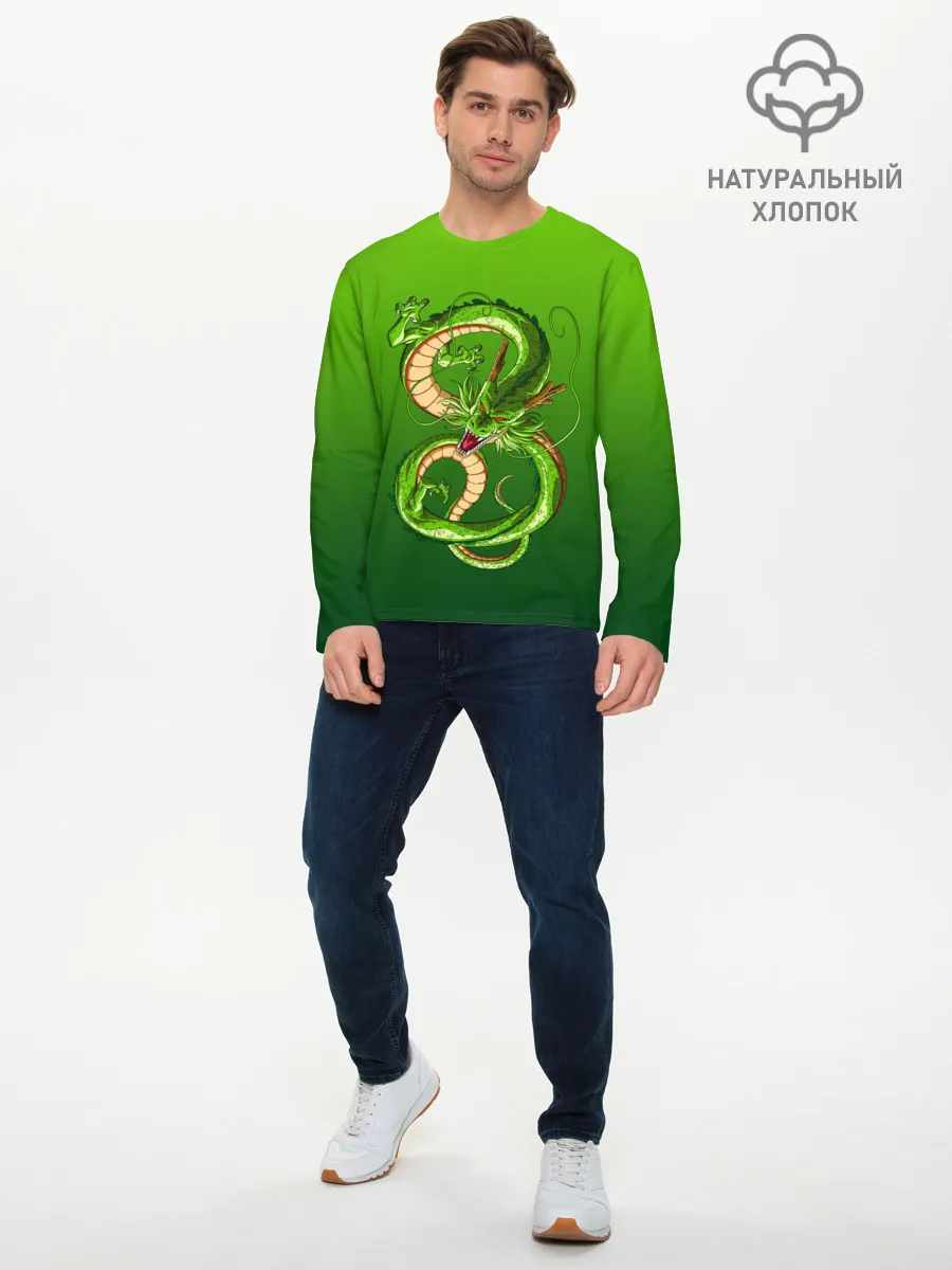 Мужской лонгслив базовый / земляной анимешный дракон