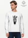 Мужской лонгслив базовый / Зебра минимализм