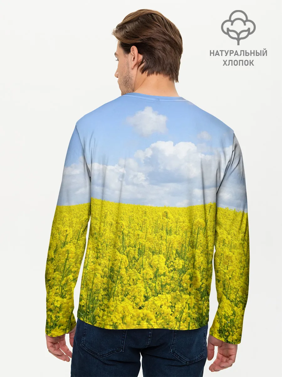 Мужской лонгслив базовый / Желтый цвет весны