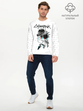 Мужской лонгслив базовый / Cyberpunk 2077 КиберСкелет