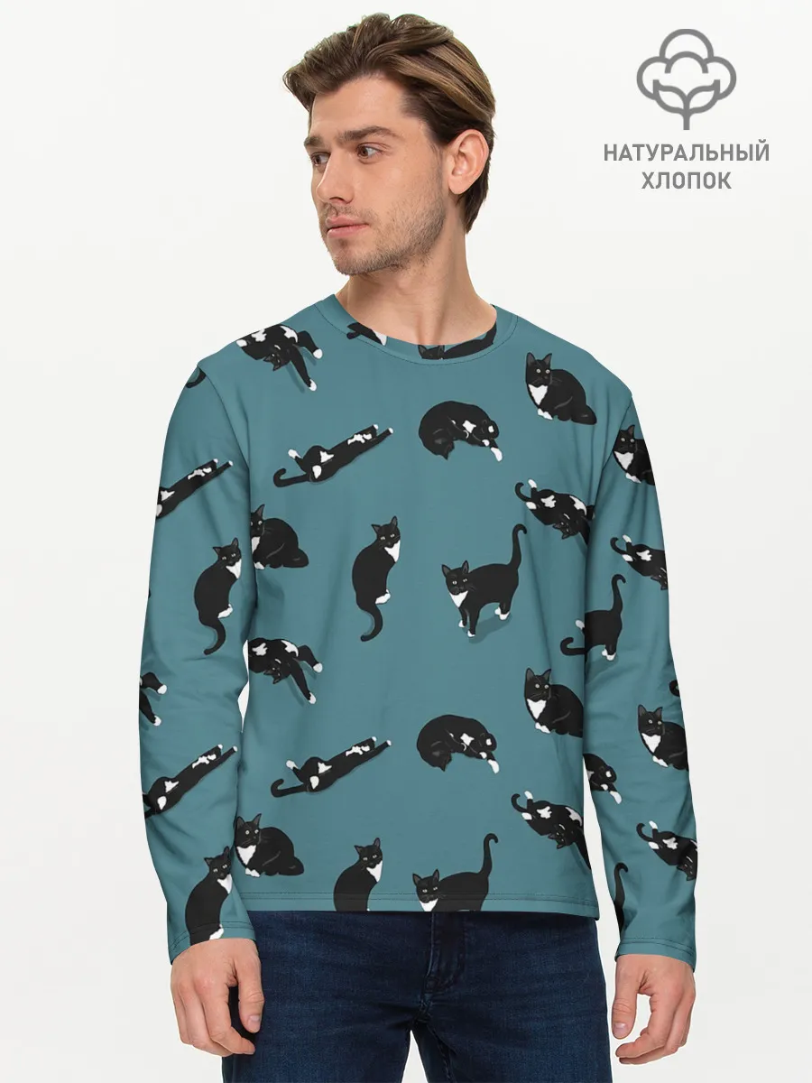 Мужской лонгслив базовый / Коты и кошечки