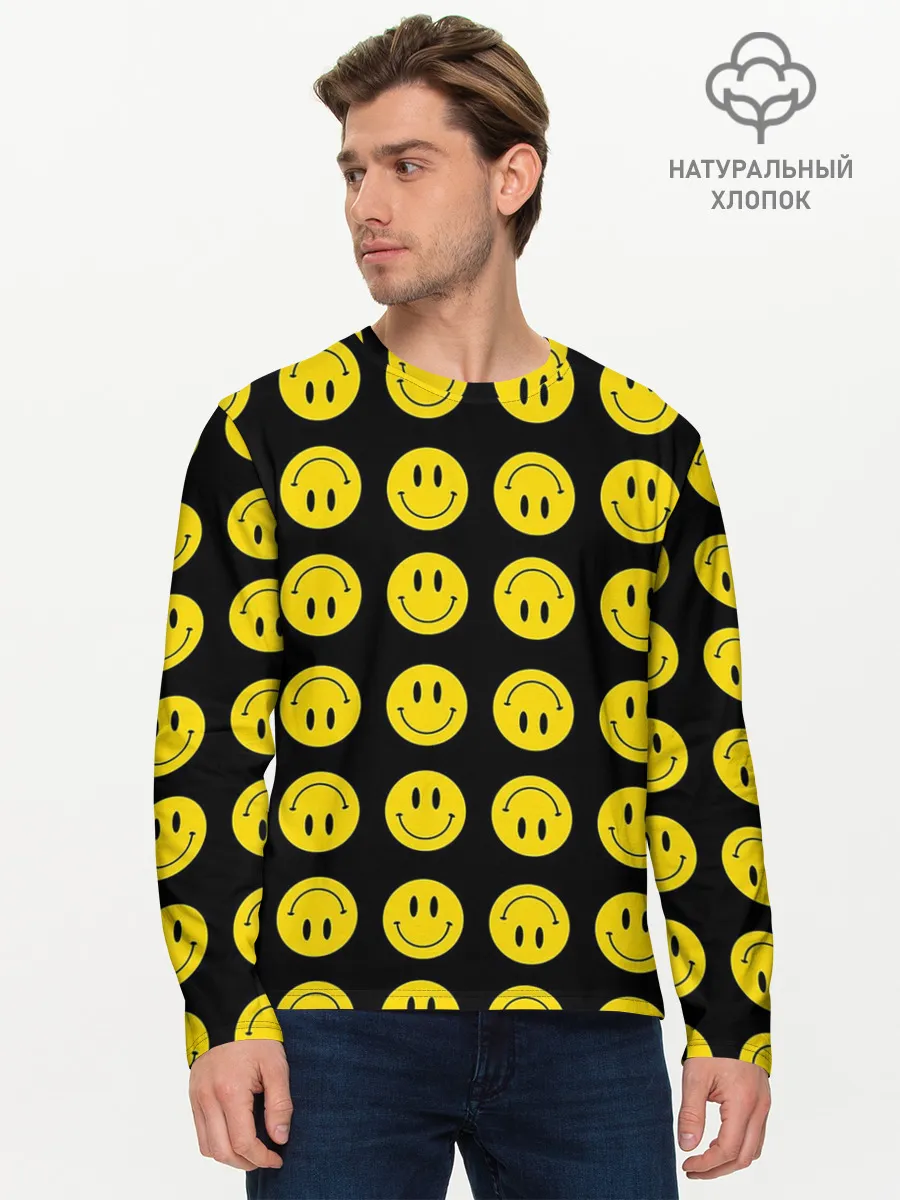 Мужской лонгслив базовый / Смайлики