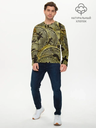 Мужской лонгслив базовый / БИТКОИНЫ МОНЕТЫ