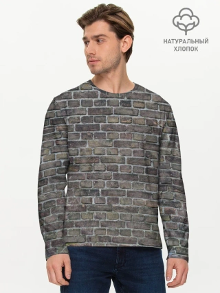 Мужской лонгслив базовый / кирпич