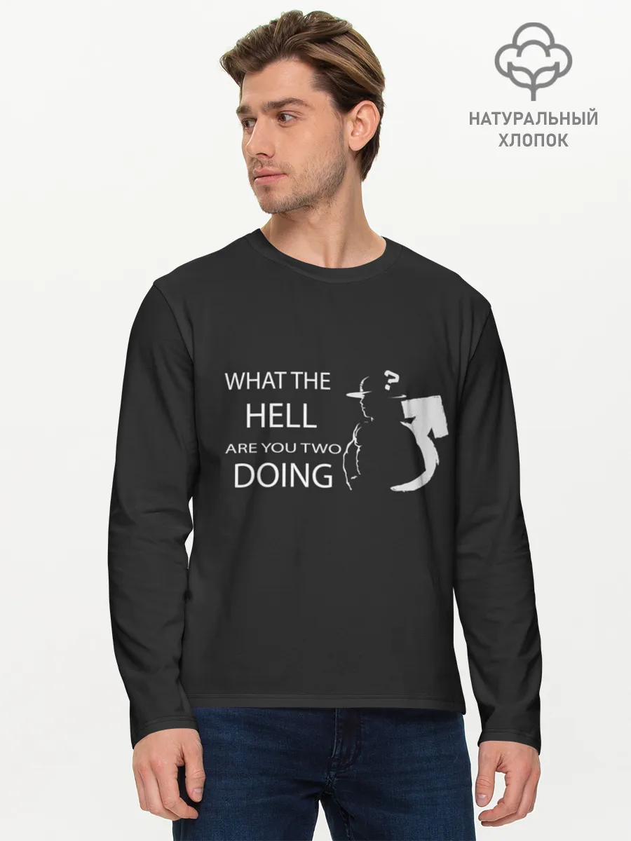Мужской лонгслив базовый / What the hell...