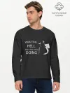 Мужской лонгслив базовый / What the hell...