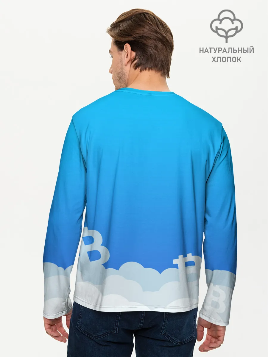 Мужской лонгслив базовый / БИТКОИН В КОСМОС