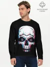 Мужской лонгслив базовый / Glitch Skull