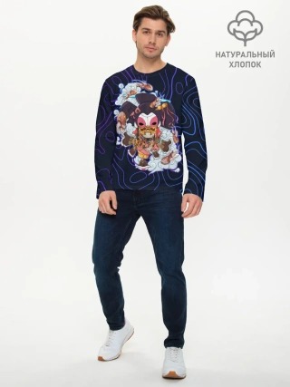 Мужской лонгслив базовый / Призрак в доспехах | Cyberpunk