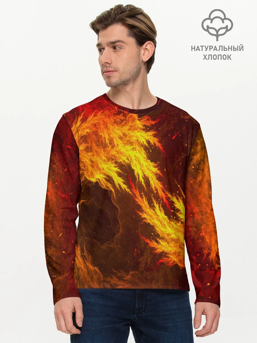 Мужской лонгслив базовый / Битва огней