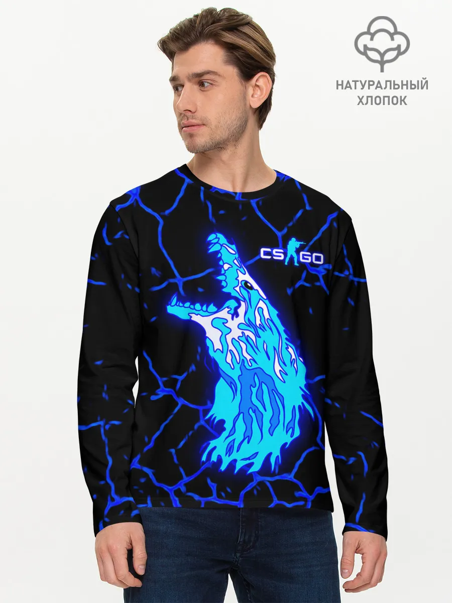 Мужской лонгслив базовый / CS GO Howl Neon