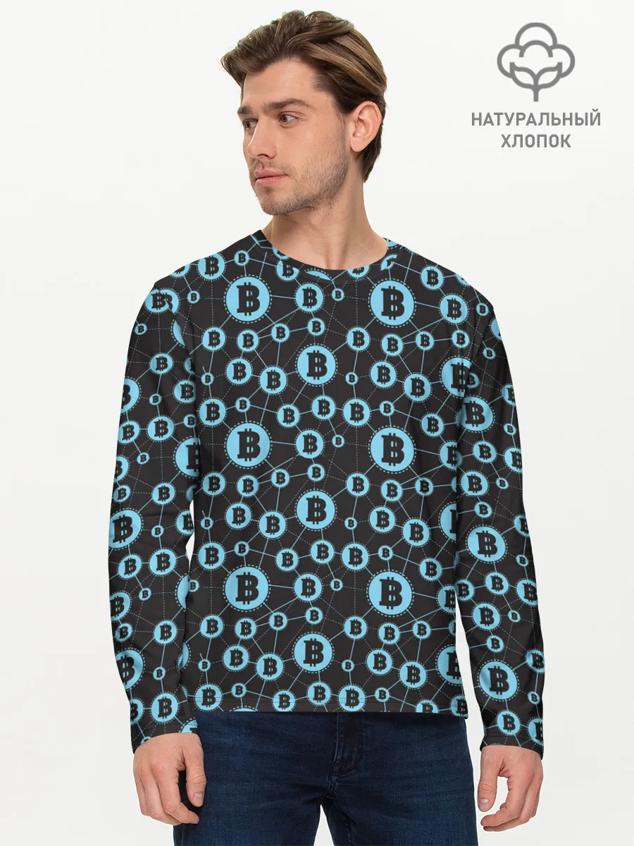 Мужской лонгслив базовый / Bitcoin