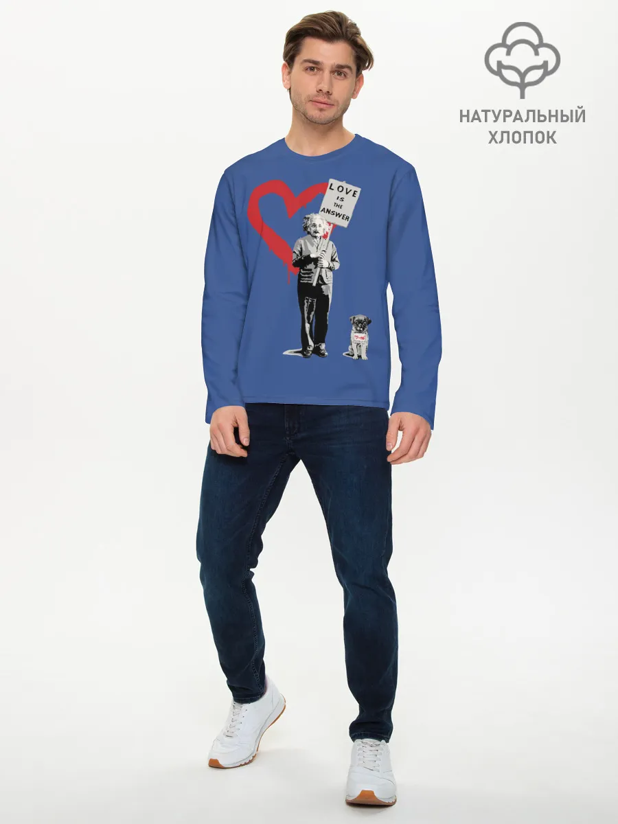 Мужской лонгслив базовый / Любовь это ответ | Banksy