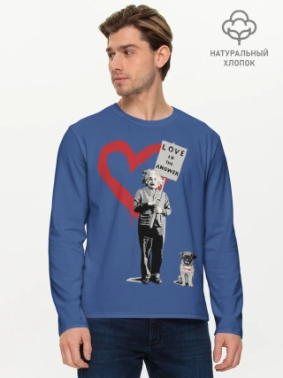 Мужской лонгслив базовый / Любовь это ответ | Banksy