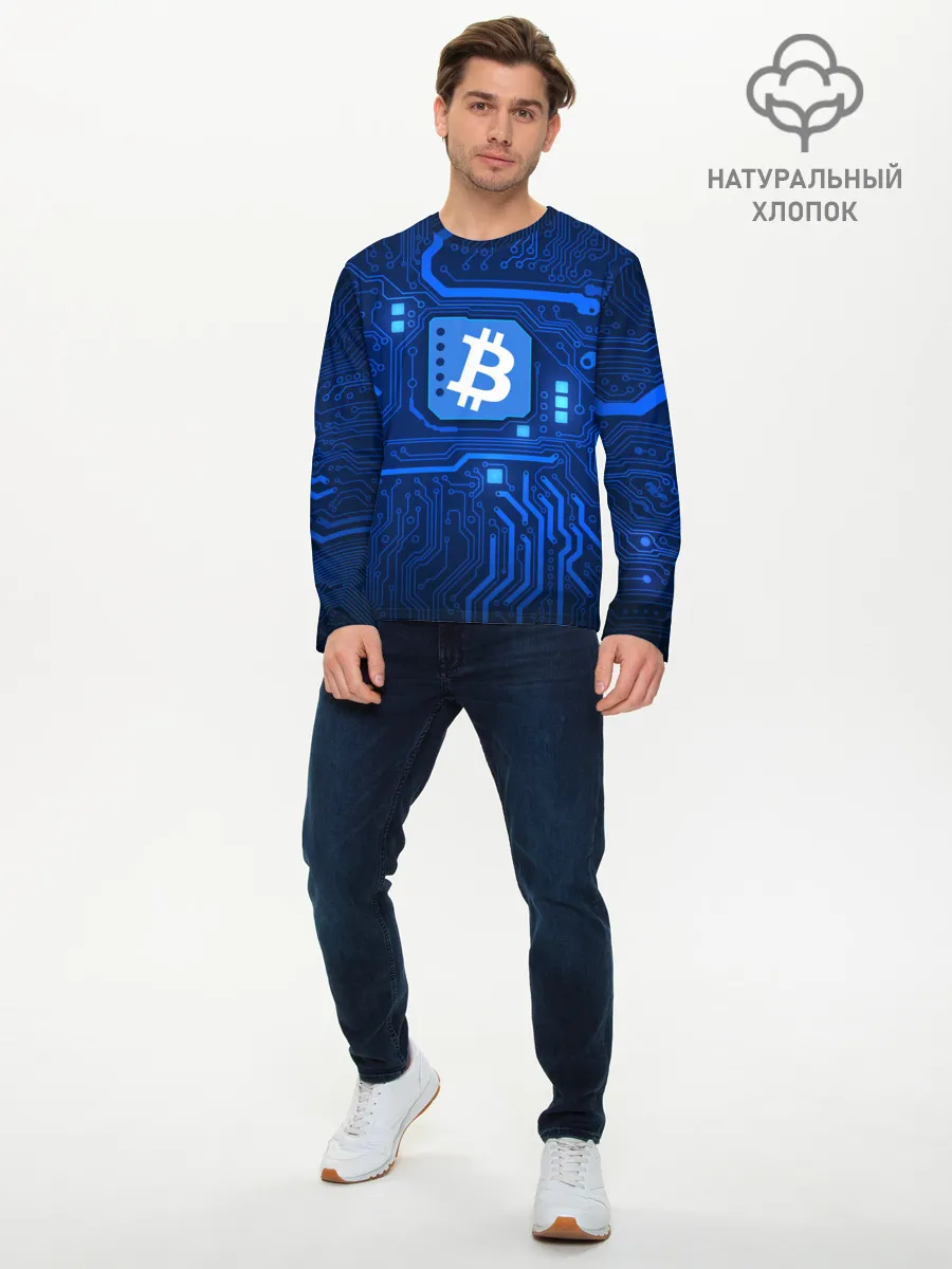 Мужской лонгслив базовый / BITCOIN | БИТКОИН
