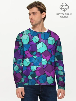 Мужской лонгслив базовый / Кубы