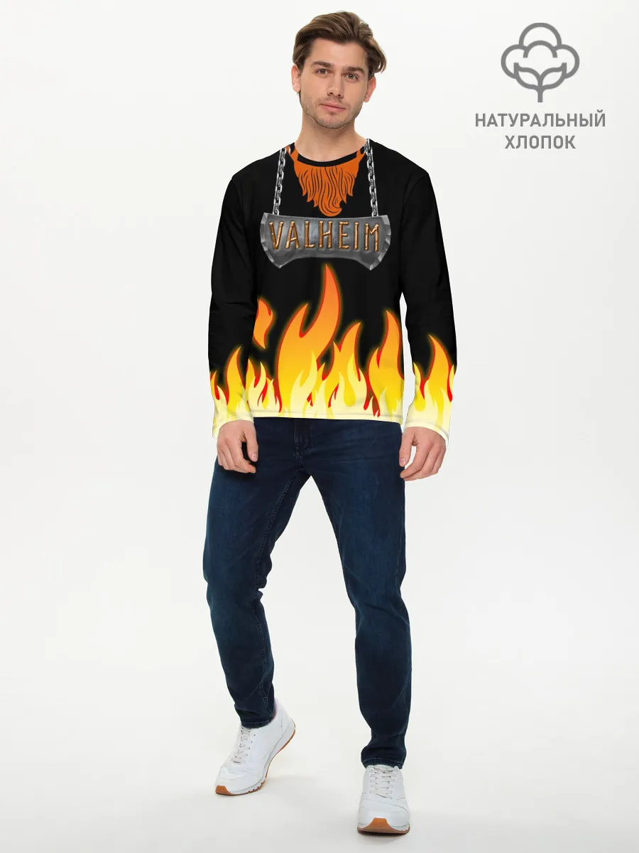 Мужской лонгслив базовый / VALHEIM косплей с бородой