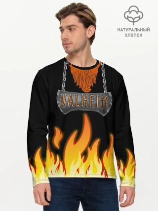 Мужской лонгслив базовый / VALHEIM косплей с бородой
