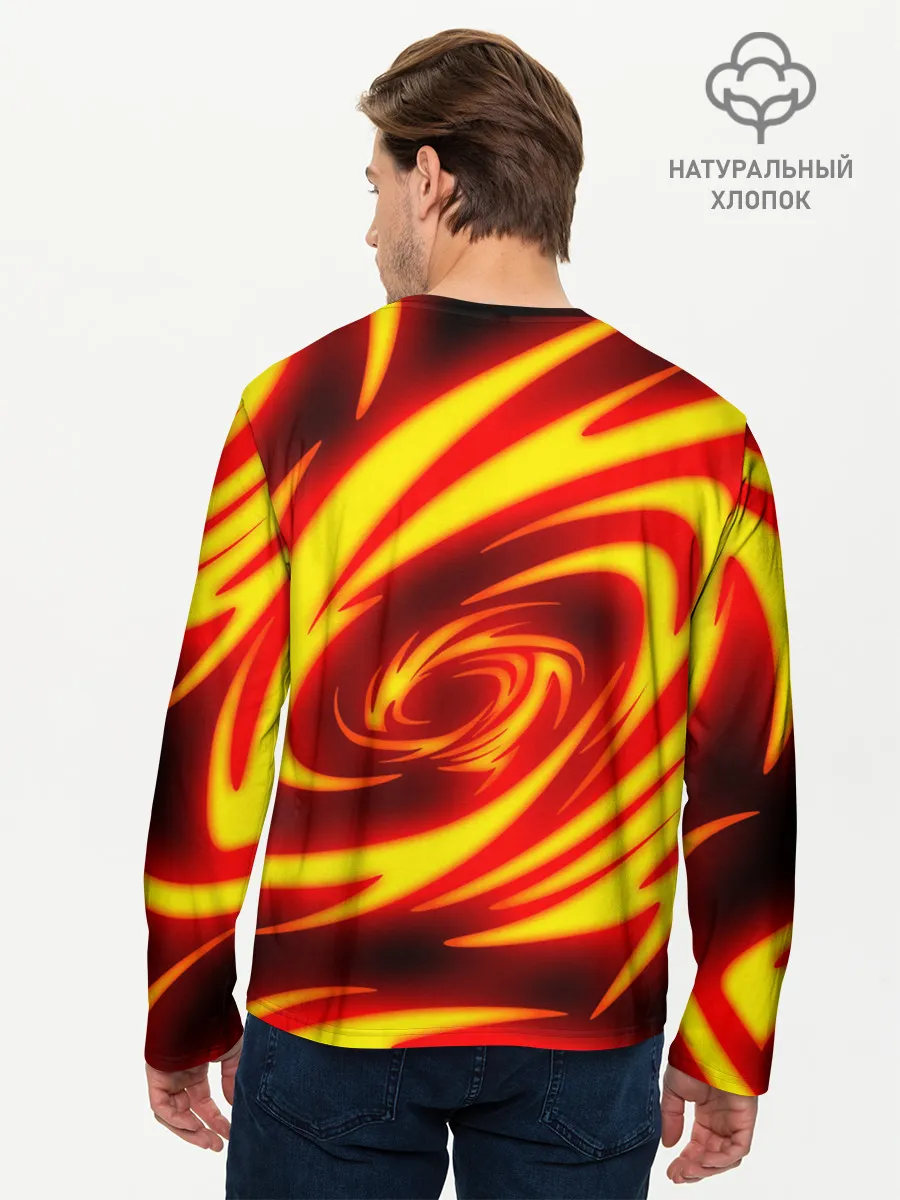 Мужской лонгслив базовый / ОГНЕННЫЕ ВОЛНЫ | FIRE STRIPES