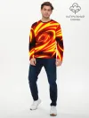 Мужской лонгслив базовый / ОГНЕННЫЕ ВОЛНЫ | FIRE STRIPES
