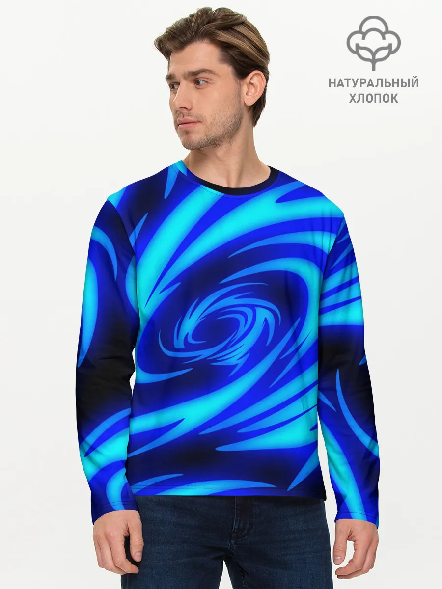 Мужской лонгслив базовый / ОГНЕННЫЕ ВОЛНЫ | FIRE STRIPES