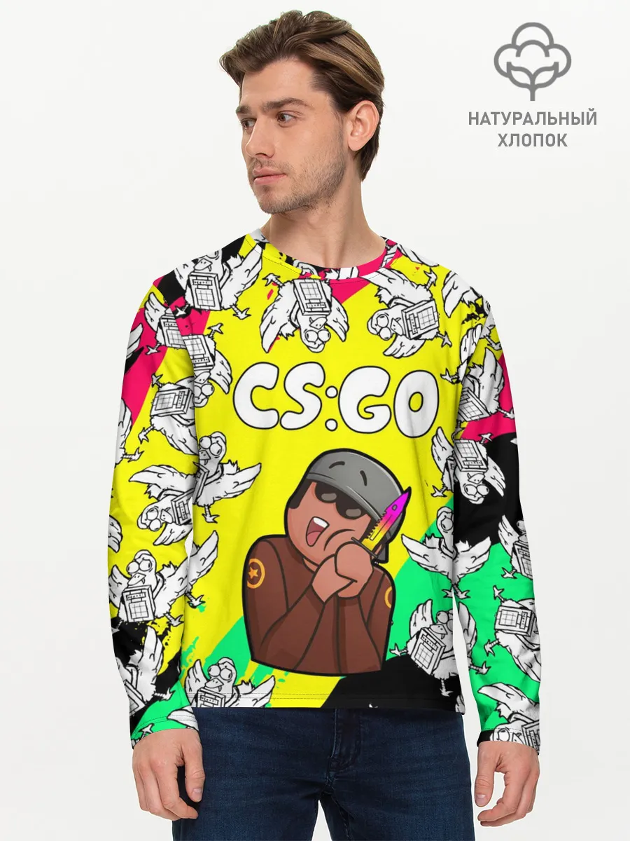 Мужской лонгслив базовый / CS GO CHICKEN