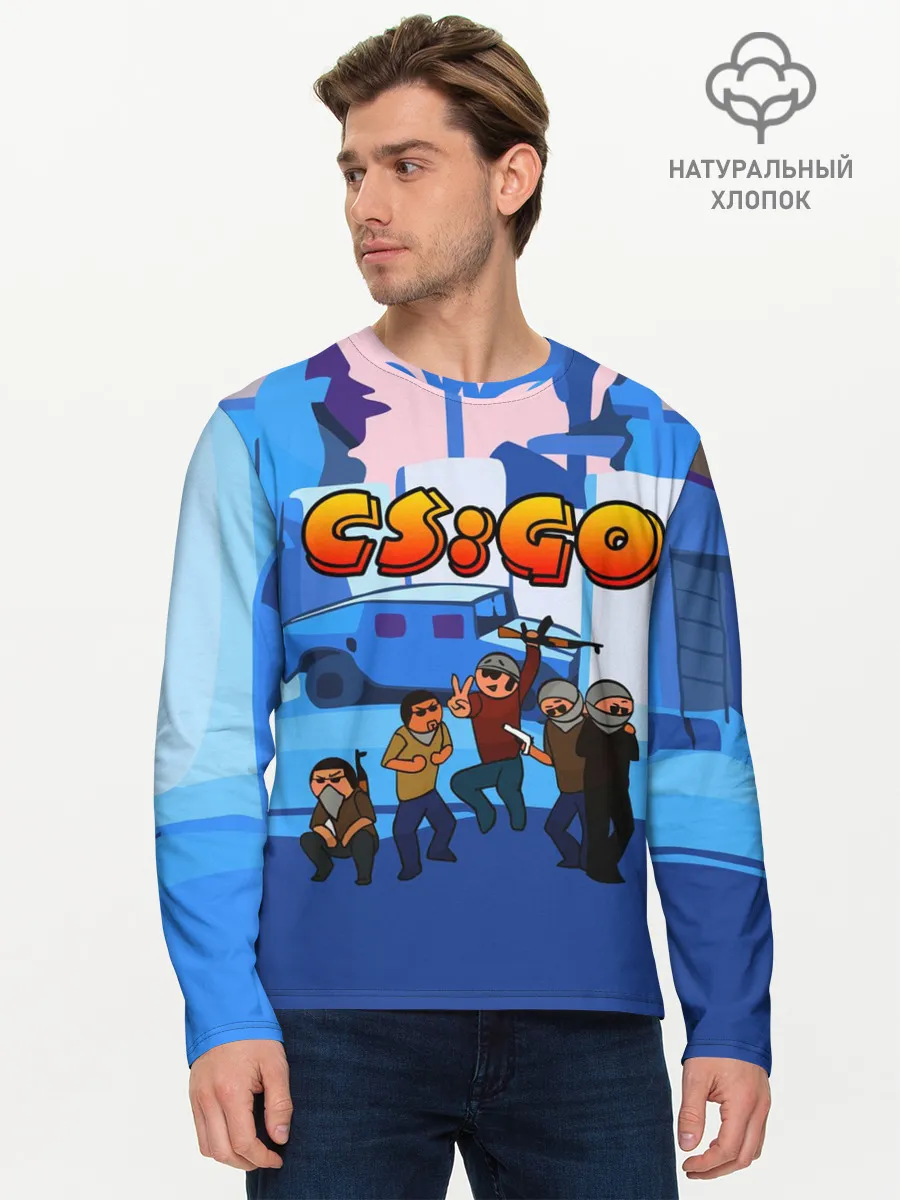 Мужской лонгслив базовый / CS GO МУЛЬТФИЛЬМ