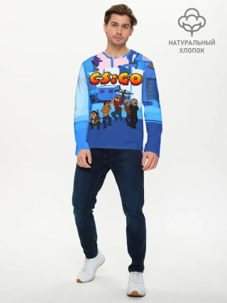 Мужской лонгслив базовый / CS GO МУЛЬТФИЛЬМ