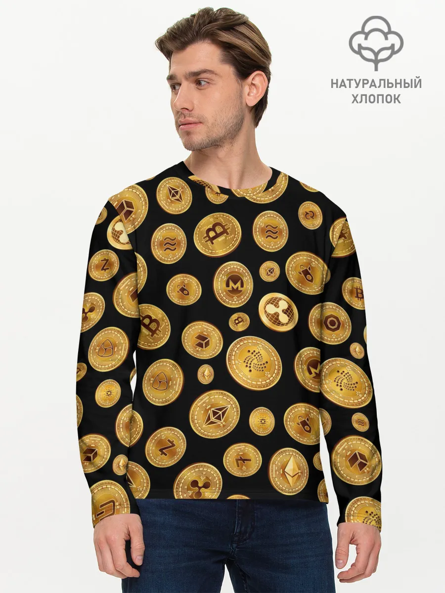 Мужской лонгслив базовый / CRYPTOCURRENCY | КРИПТОВАЛЮТА