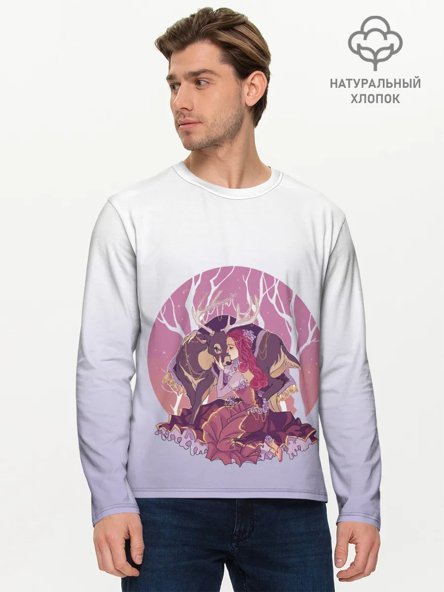 Мужской лонгслив базовый / Принцесса и олень