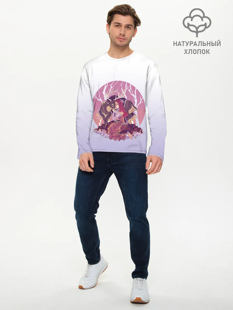 Мужской лонгслив базовый / Принцесса и олень