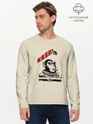 Мужской лонгслив базовый / Обезьяна космонавт