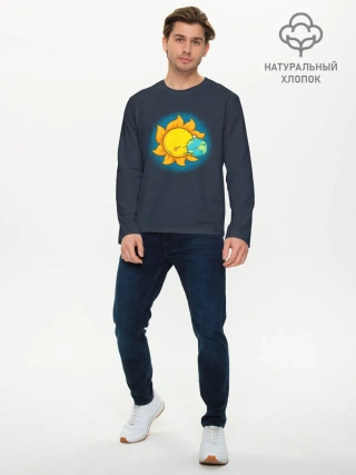 Мужской лонгслив базовый / Согрей моё сердце