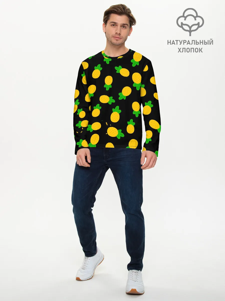 Мужской лонгслив базовый / Ананасы