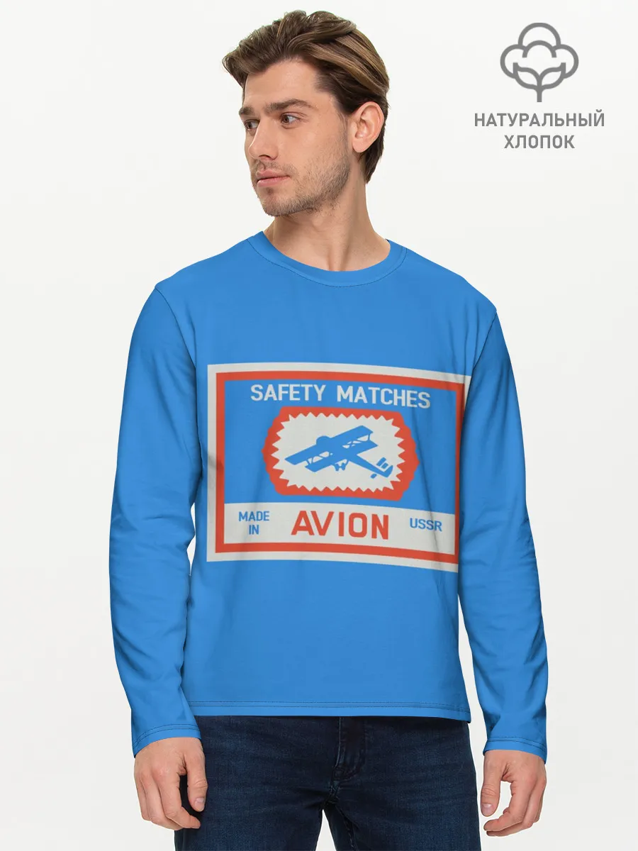 Мужской лонгслив базовый / Спички blue