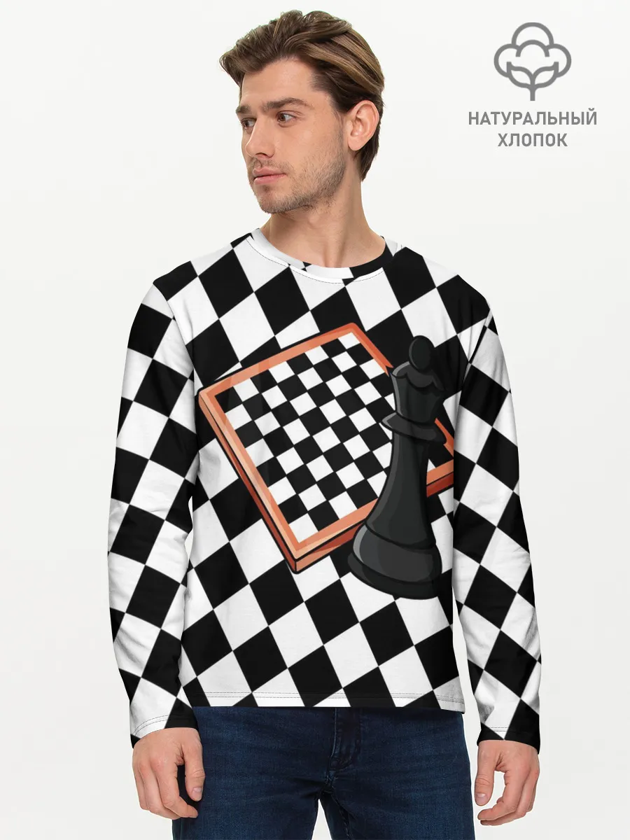 Мужской лонгслив базовый / Шахматы