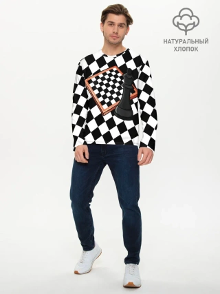 Мужской лонгслив базовый / Шахматы