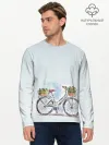 Мужской лонгслив базовый / акварельный велосипед