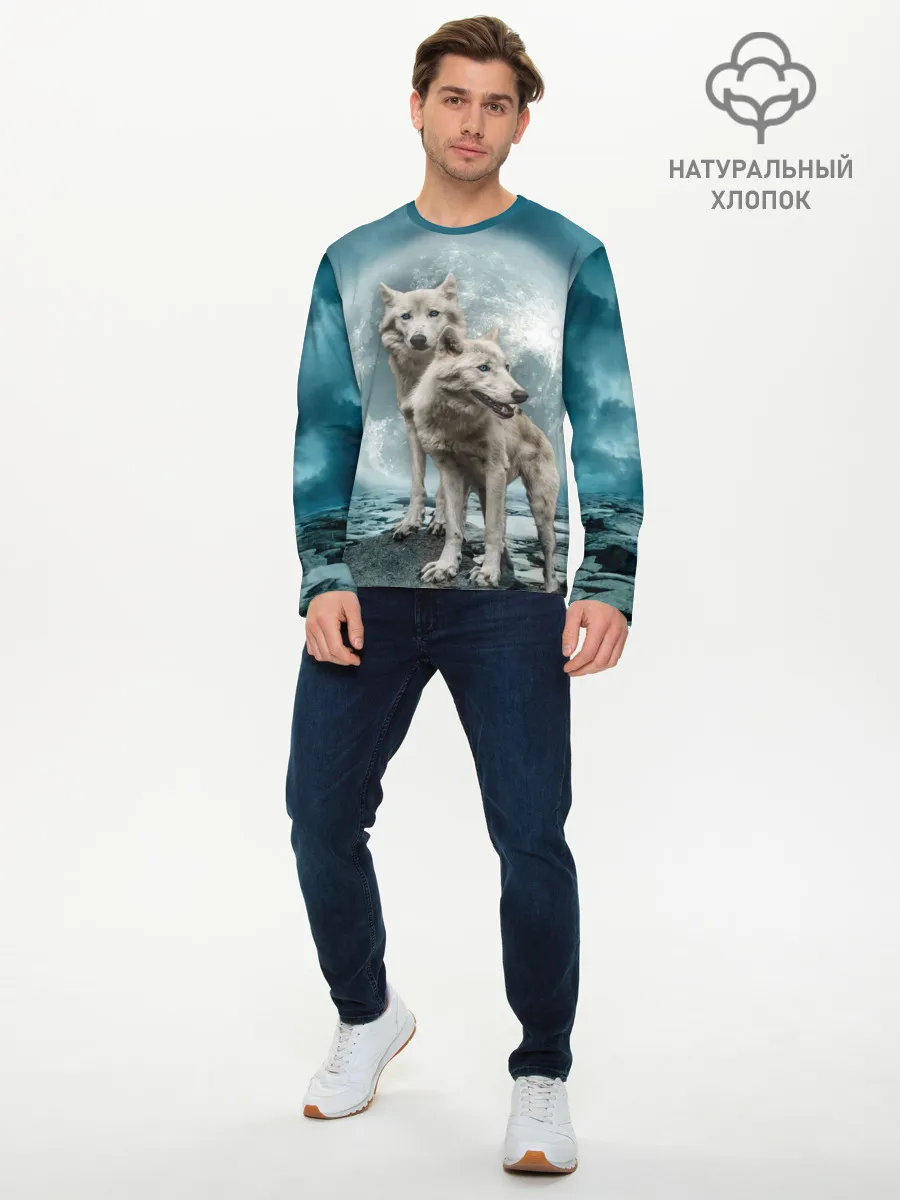 Мужской лонгслив базовый / Волки, пара