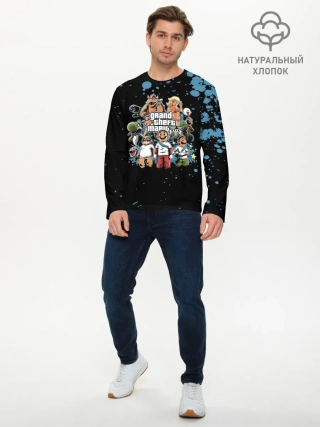 Мужской лонгслив базовый / Grand Theft Mario V