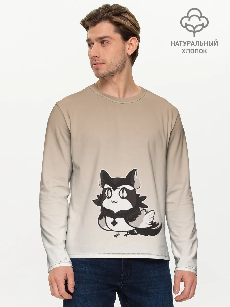 Мужской лонгслив базовый / сова котик аниме
