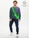 Мужской лонгслив базовый / ЗЕЛЕНЫЙ РАЗЛОМ | 3Д РАЗЛОМ