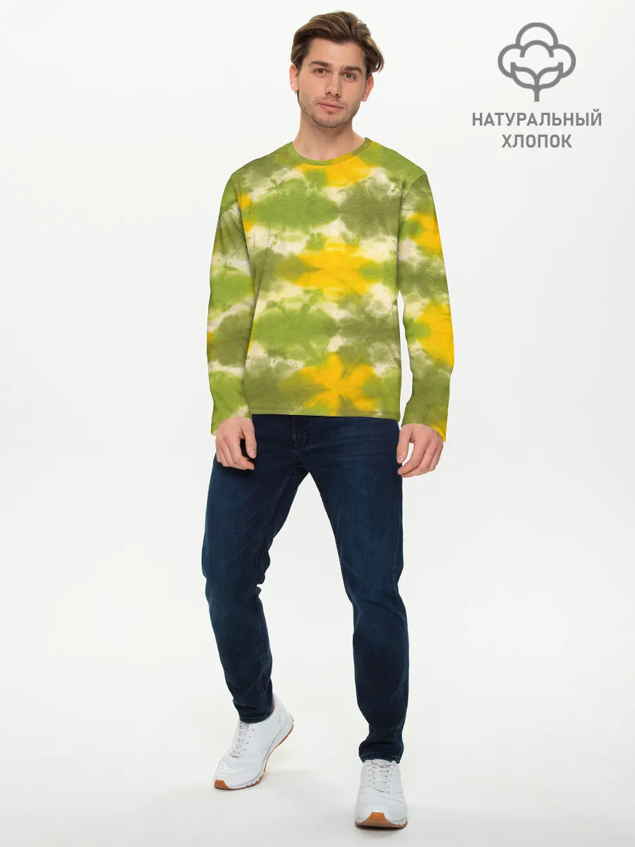 Мужской лонгслив базовый / разводы краски