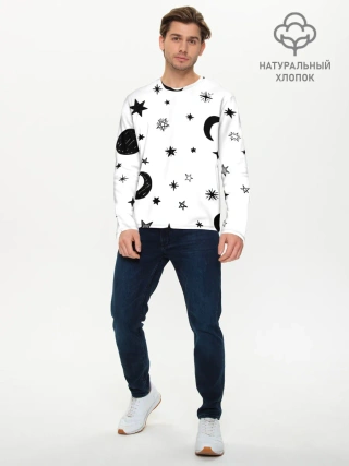 Мужской лонгслив базовый / Звездное небо