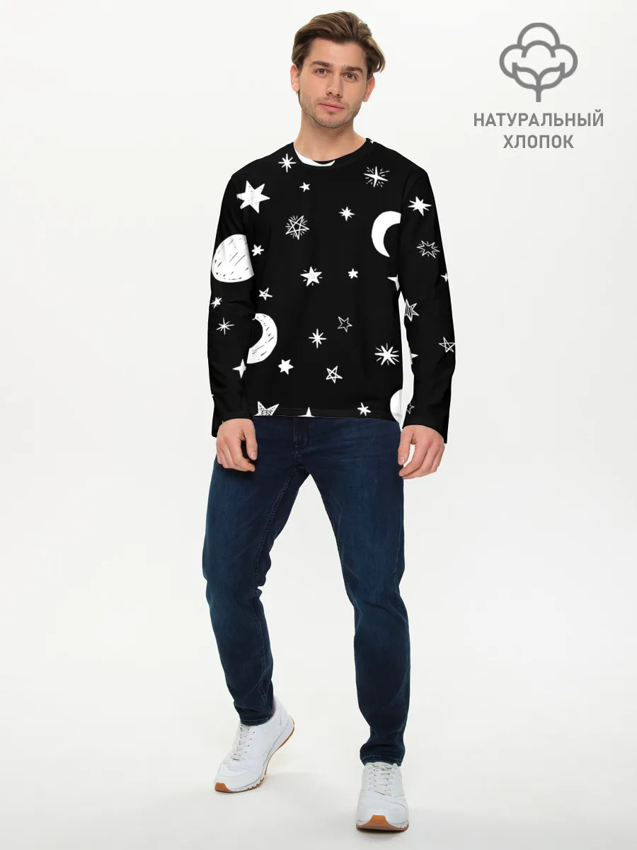 Мужской лонгслив базовый / Звездное небо